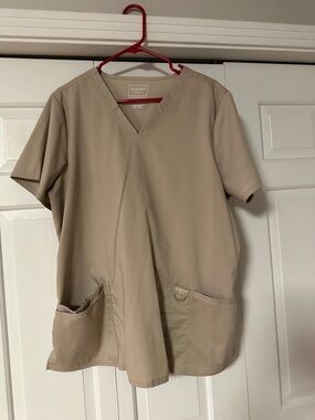 Cherokee Beige V-Neck Medical Scrub Top